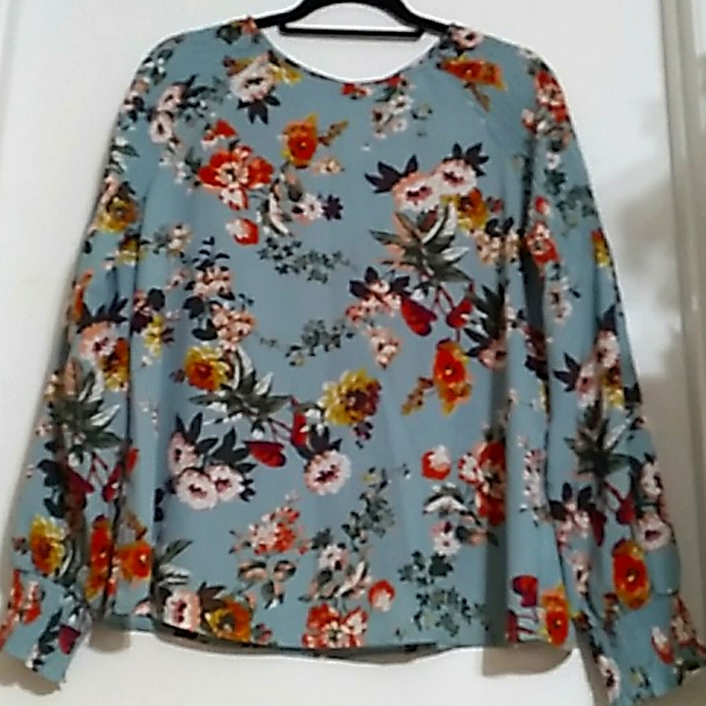 Ladies Fall Color Floral Blouse